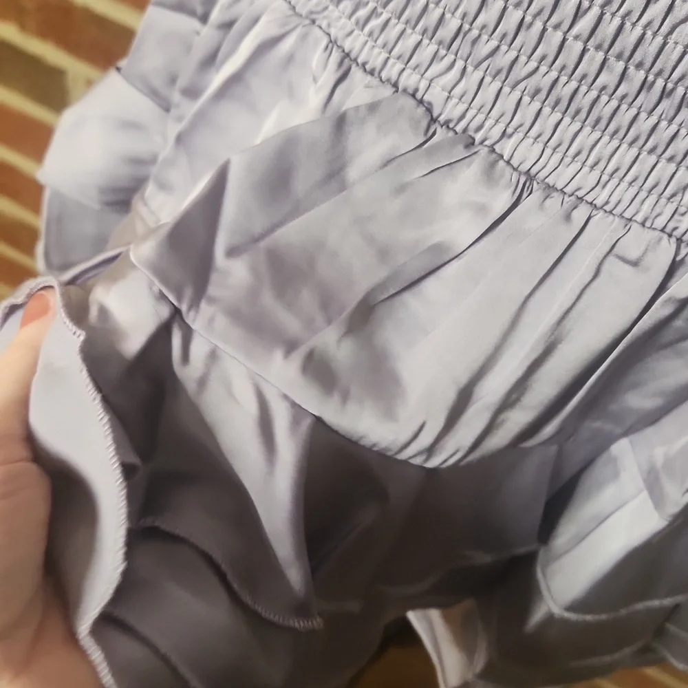 NWT Shug! Lavender Strapless Ruffle Dress, Large - Picture 5 of 9